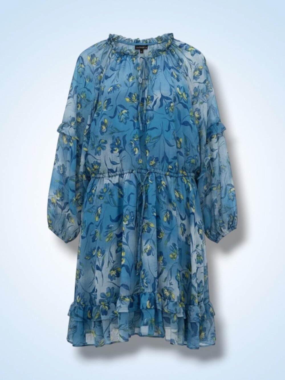 Prabal Gurung for JCPenney Blue‎ Floral Ruffle Maxi